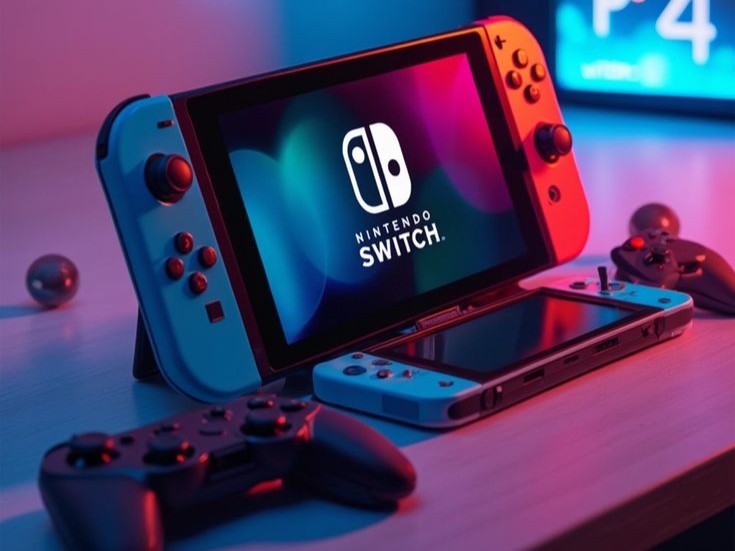 Nintendo Switch 2 handheld console with detachable controllers for hybrid gaming experience