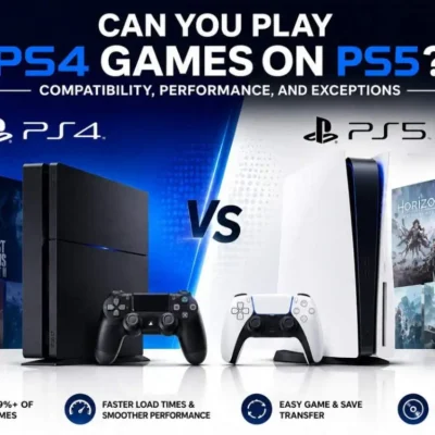 PS4 and PS5 console comparison showing backward compatibility support